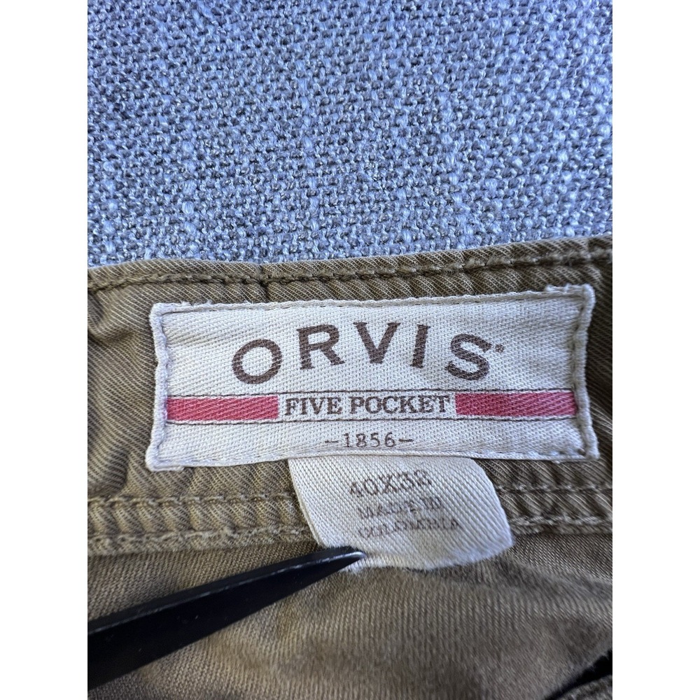 Orvis Pants Men's 40x32 Canvas Chinos Royal Wulff Tan Straight Casual Fishing - Picture 3 of 14